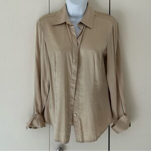 Ann Taylor silk button front blouse 4
